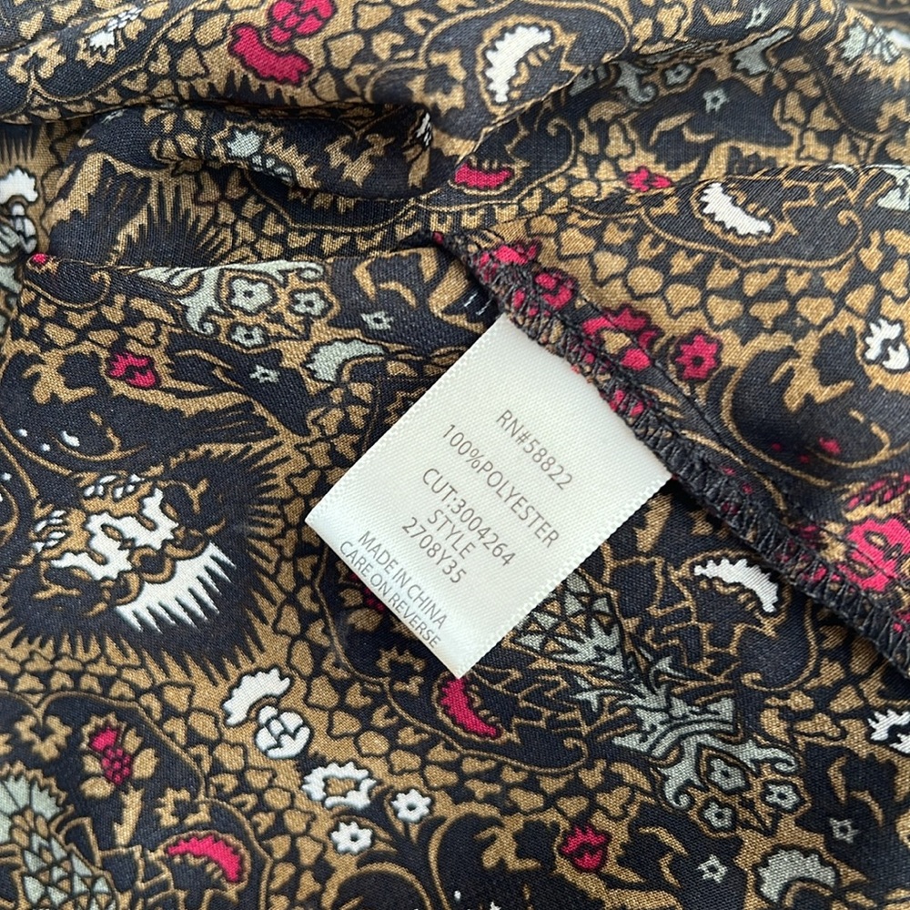 🎨Max Studio multi color sheer with lace long sleeves bohemian blouse size Large - Picture 9 of 9